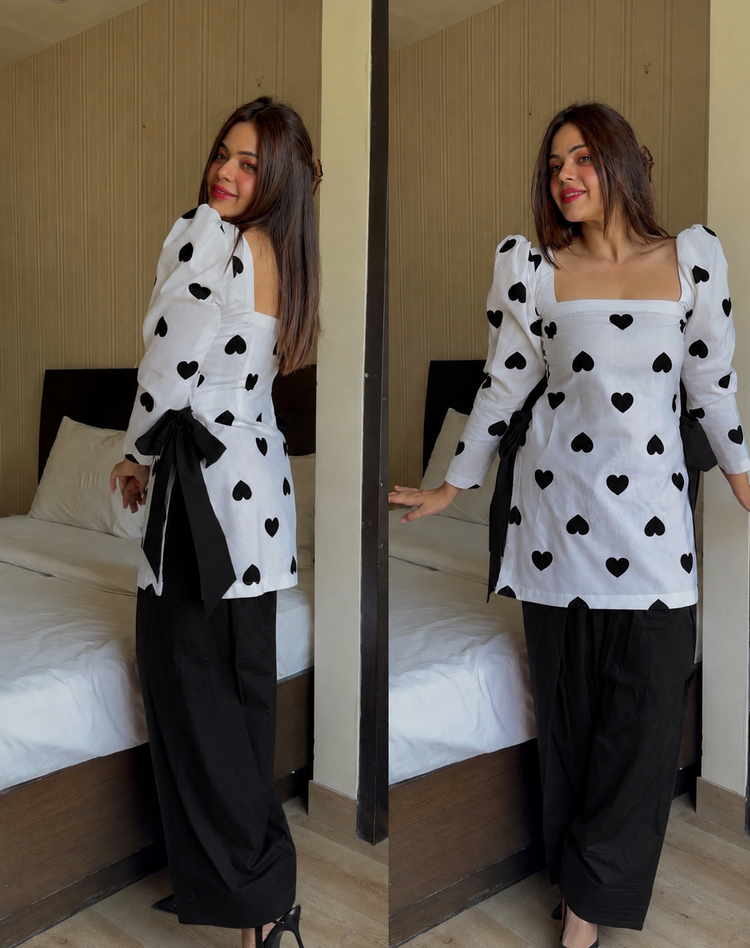 Black heart cotton farsi knot set