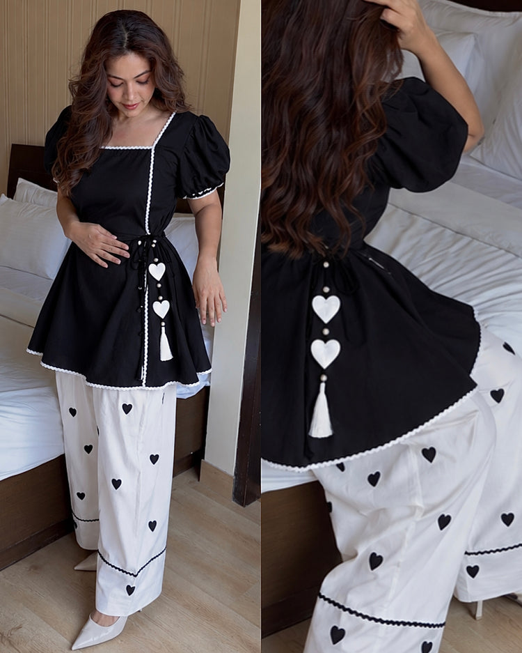 Black n white heart farsi set
