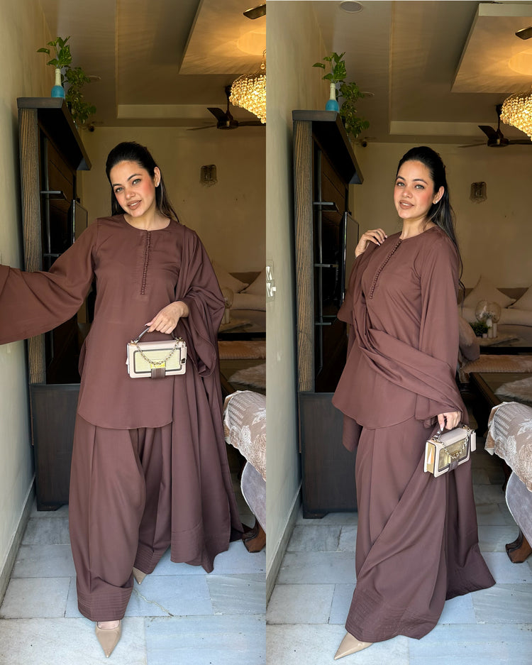 Chocolate brown farsi salwar suit