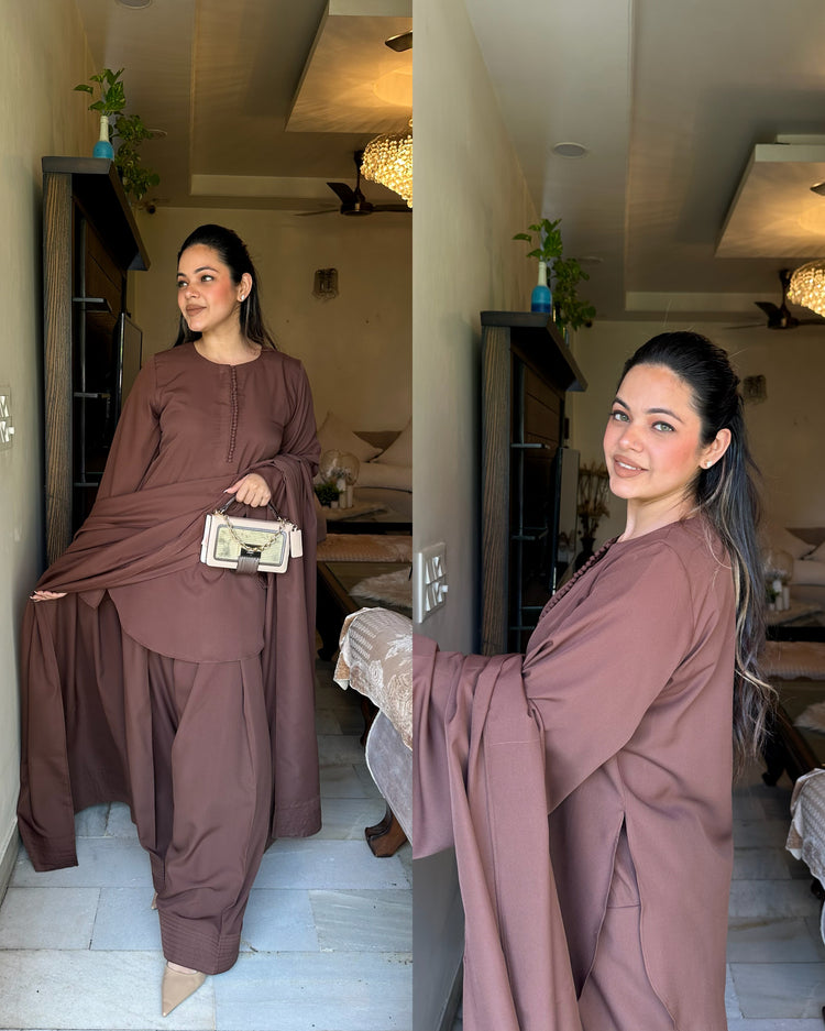 Chocolate brown farsi salwar suit