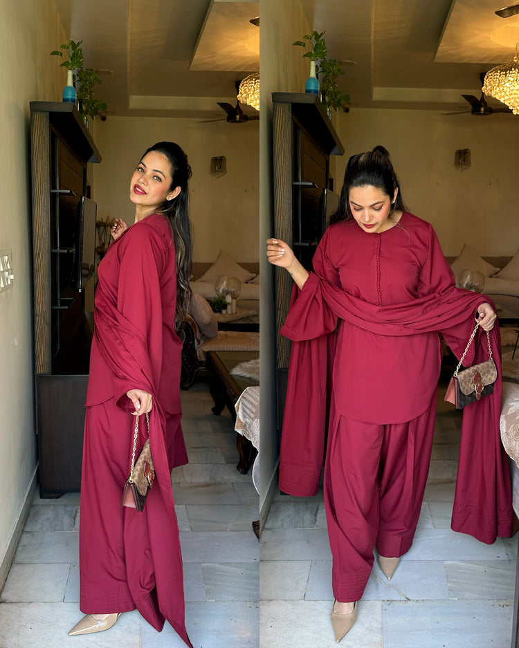 Maroon farsi salwar suit