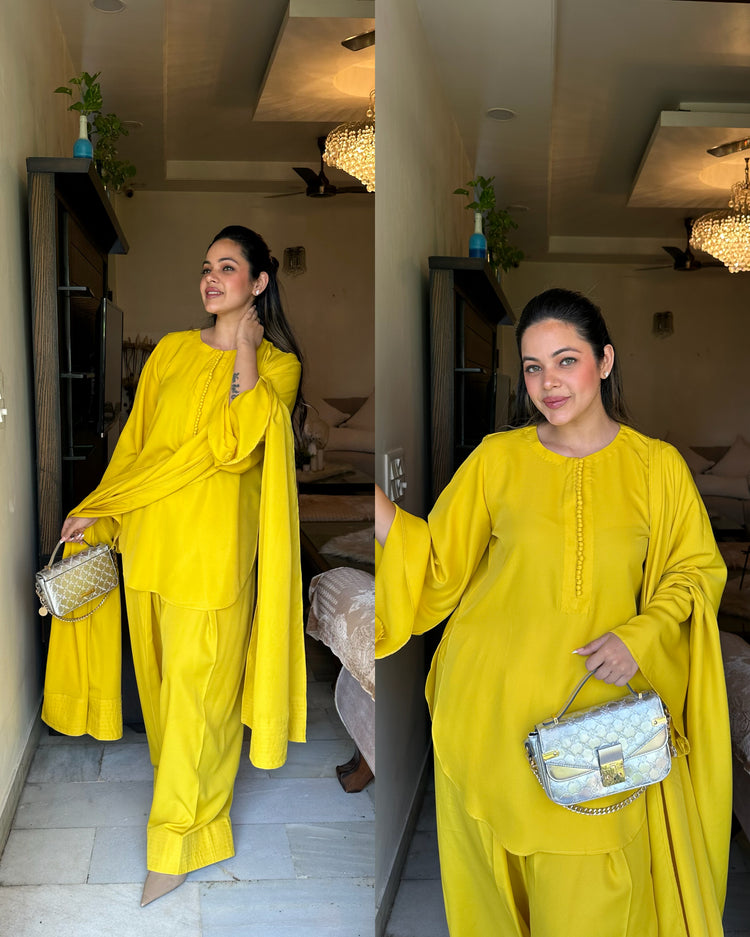 Yellow lemon farsi salwar suit