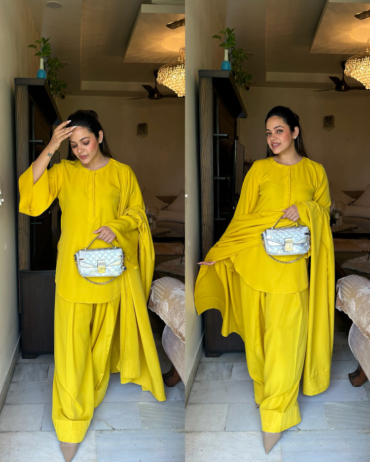 Yellow lemon farsi salwar suit