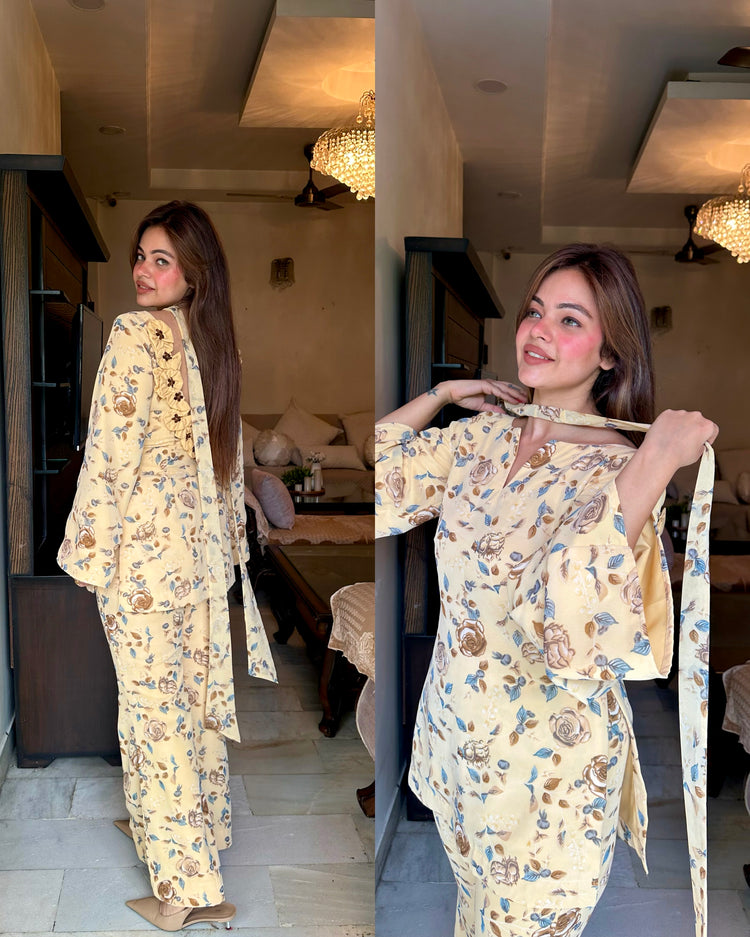 Butter yellow retro suit
