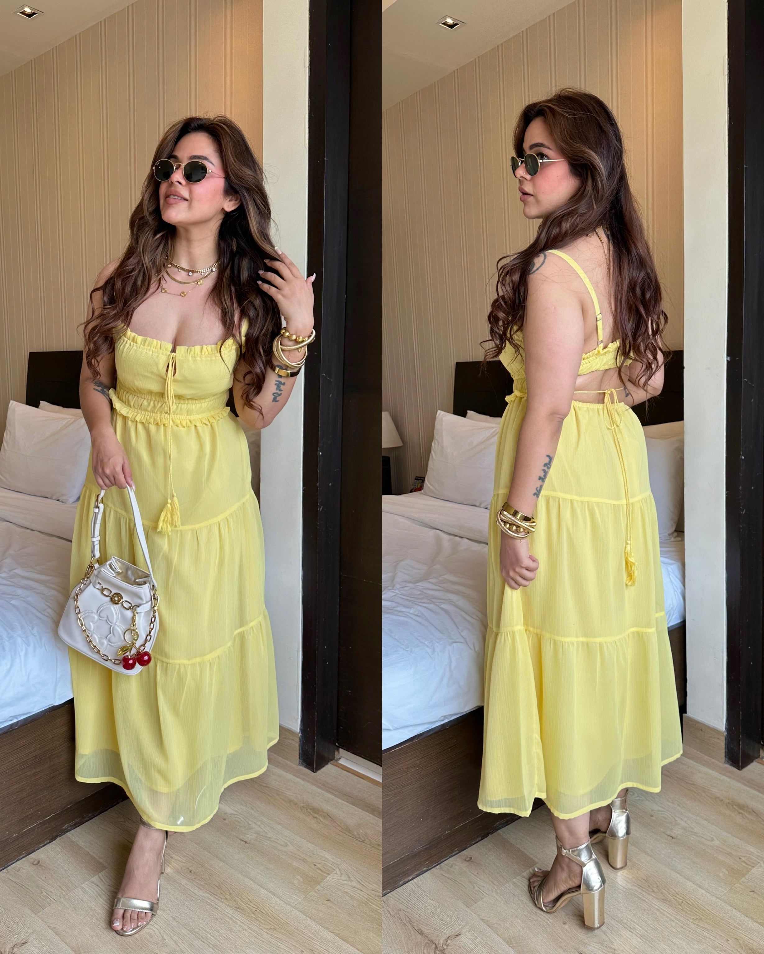 Butteryellow cream cotton dress – SRISHTI