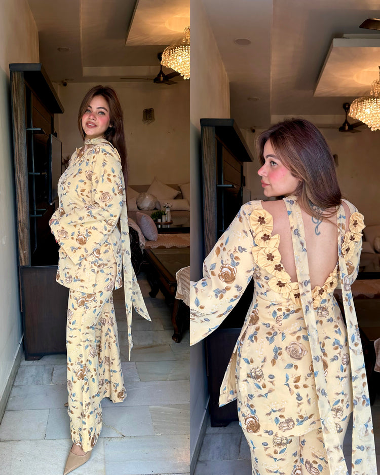 Butter yellow retro suit