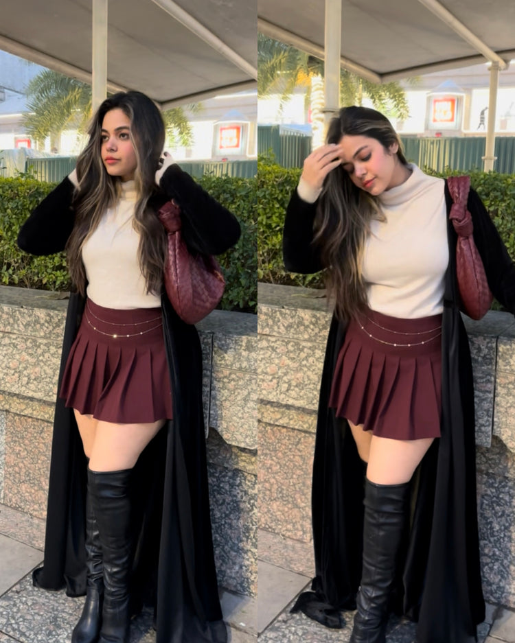 Black velvet flared cape jacket