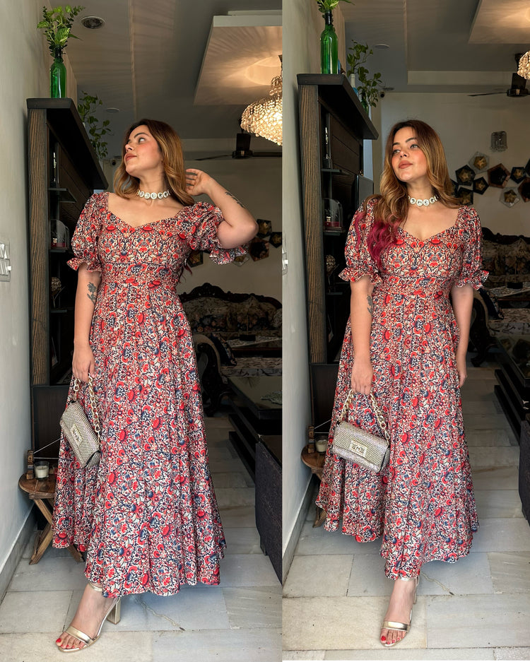 Printed ethnic maxi