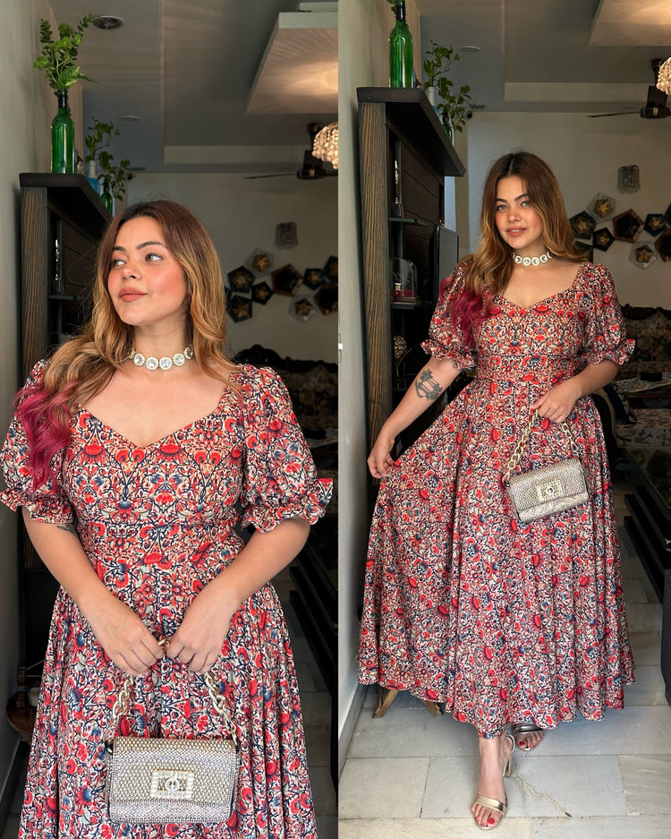 Printed ethnic maxi