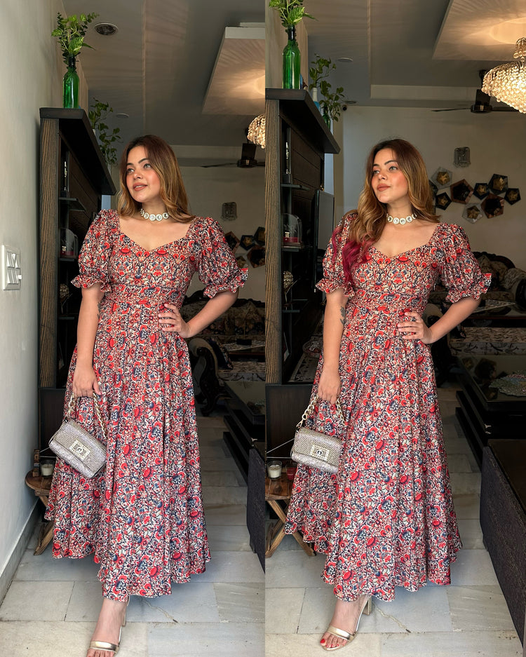 Printed ethnic maxi