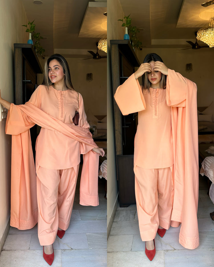 Peach farsi salwar suit