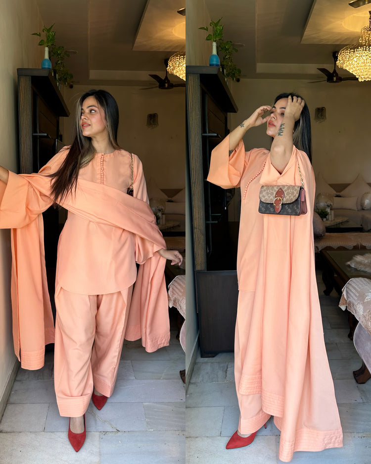 Peach farsi salwar suit