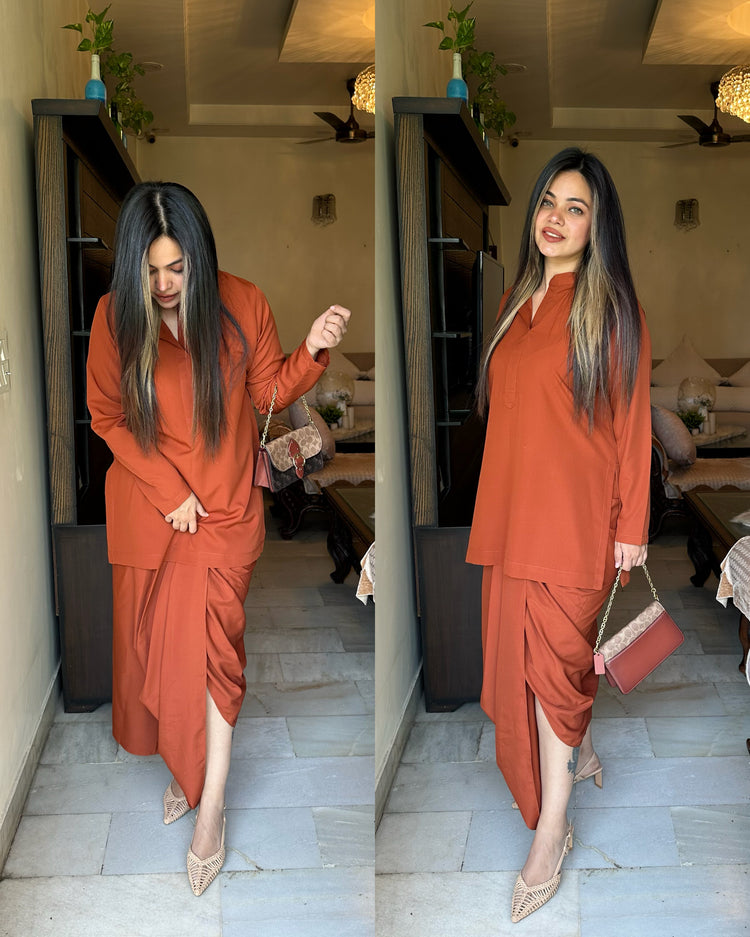 Terracota lungi kurta set
