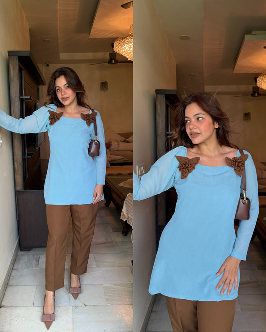 Baby blue expresso flower set