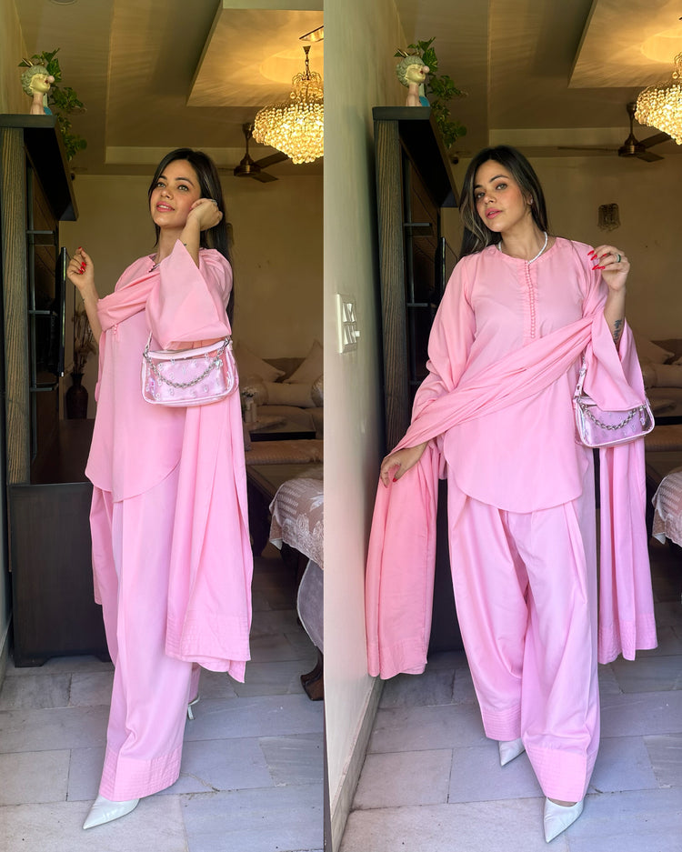 Baby pink farsi salwar suit