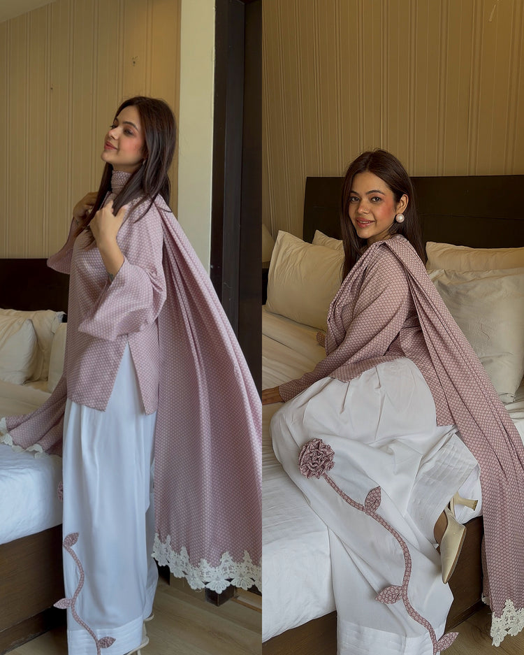 Blush pink flower farsi salwar suit