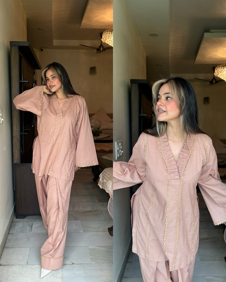 Nude brown farsi salwar set