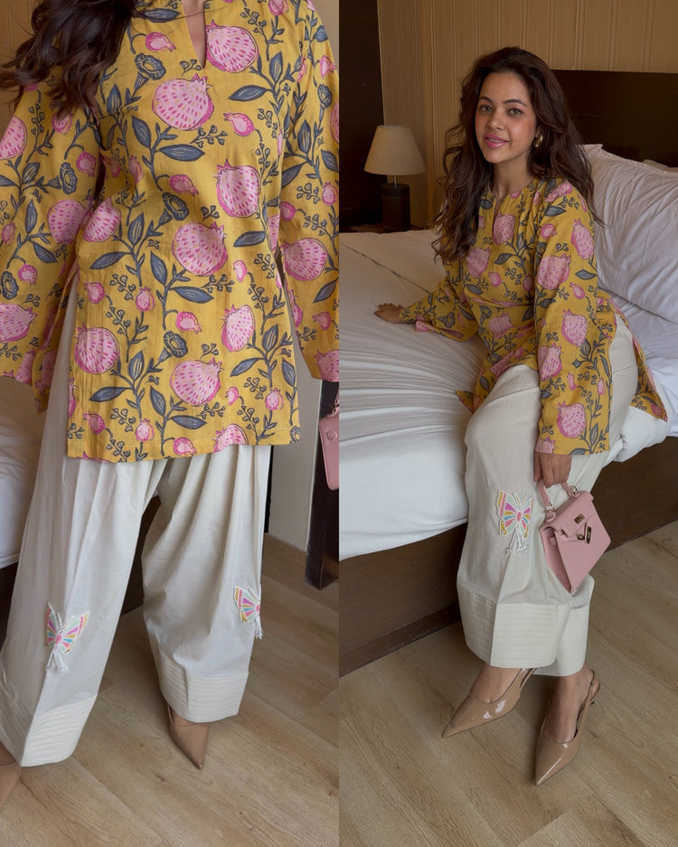 Fruit print pure cotton farsi salwar set