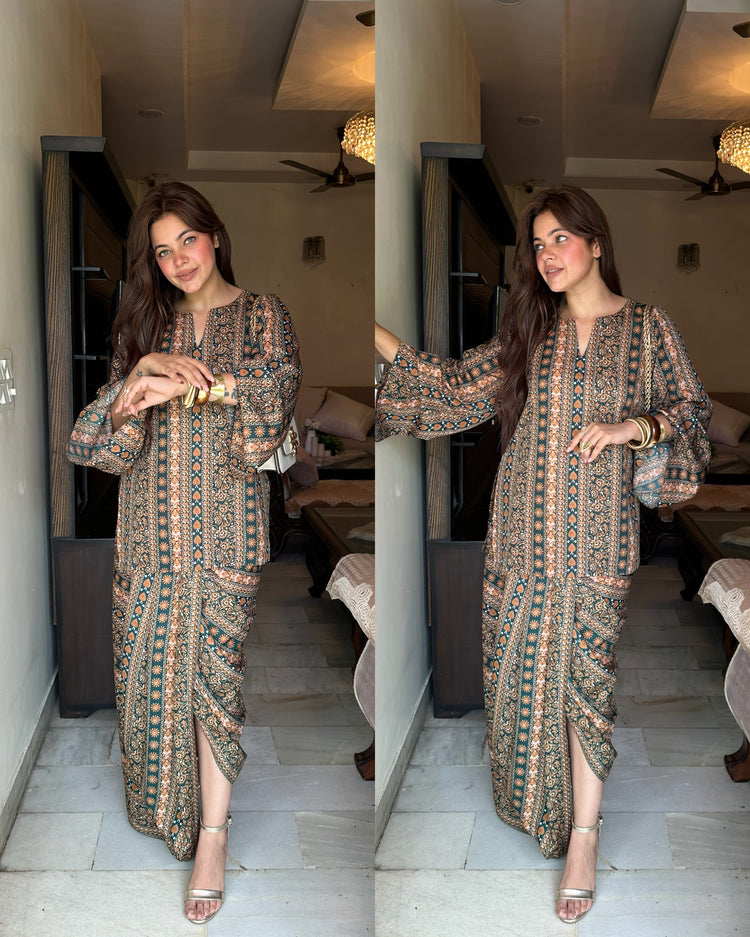 Ethnic printed lungi set