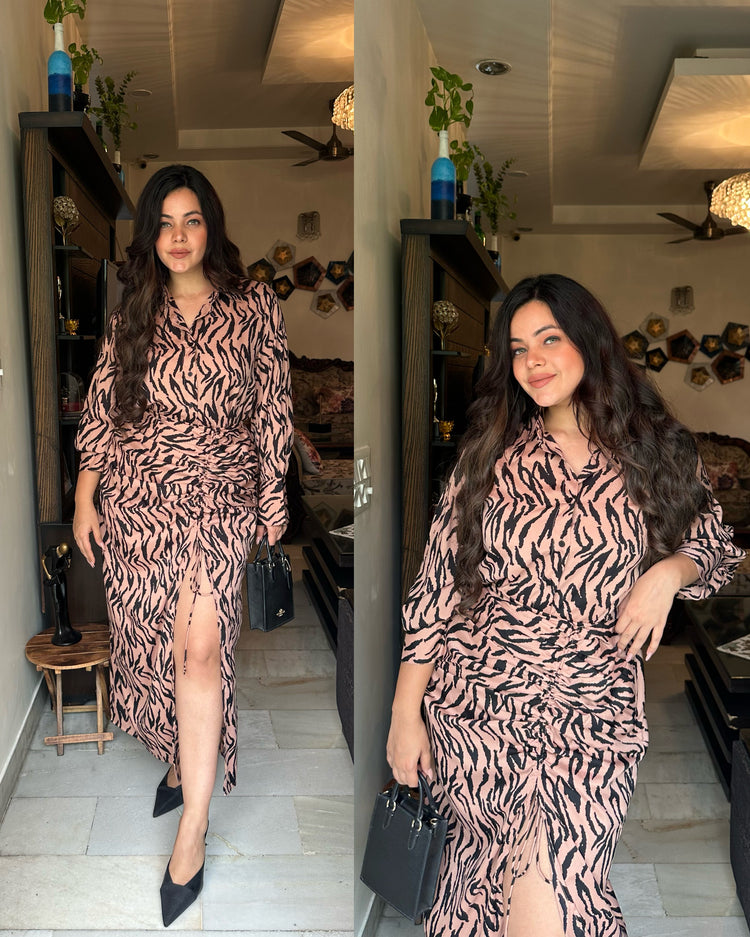 Brown skirt shirt set