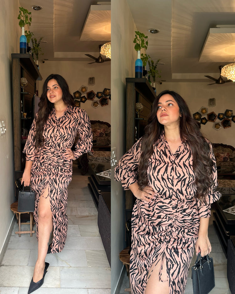 Brown skirt shirt set