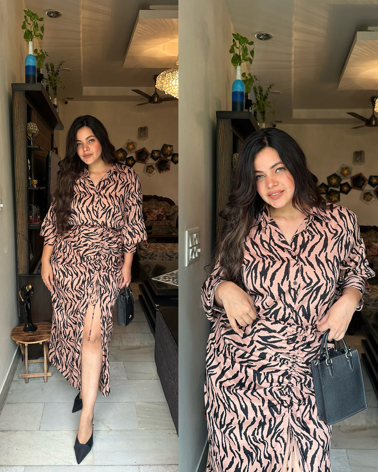 Brown skirt shirt set