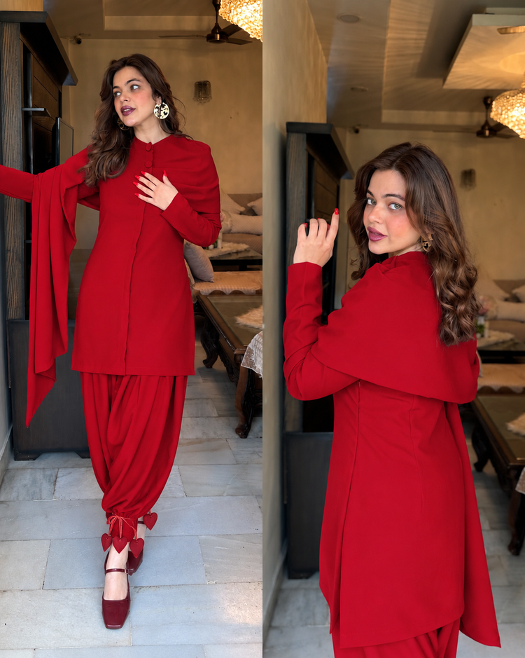 Drape blazer harrem pant set