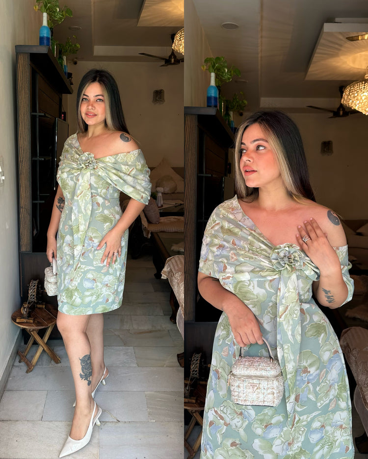 Pista printed rose dress