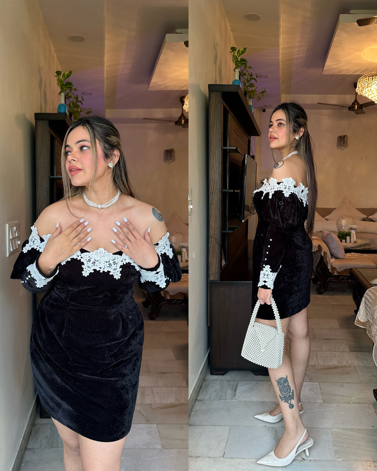 Black velvet birthday dress