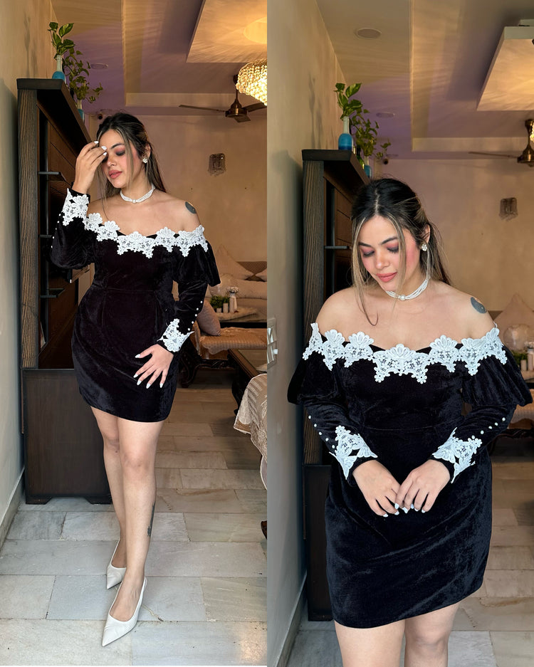 Black velvet birthday dress
