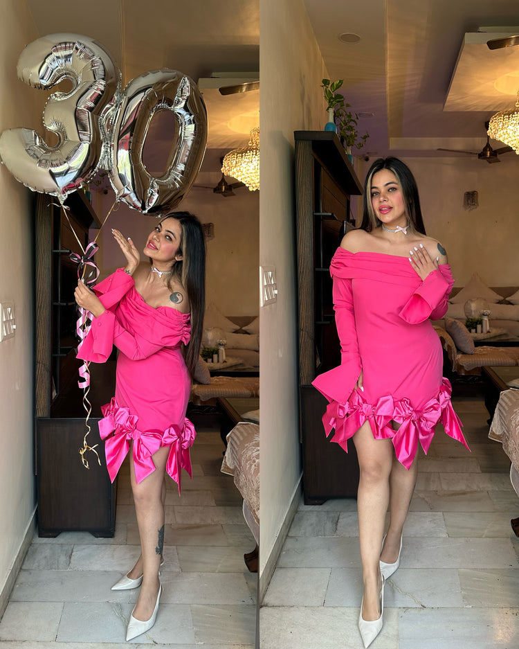 Pink bow birthday dress