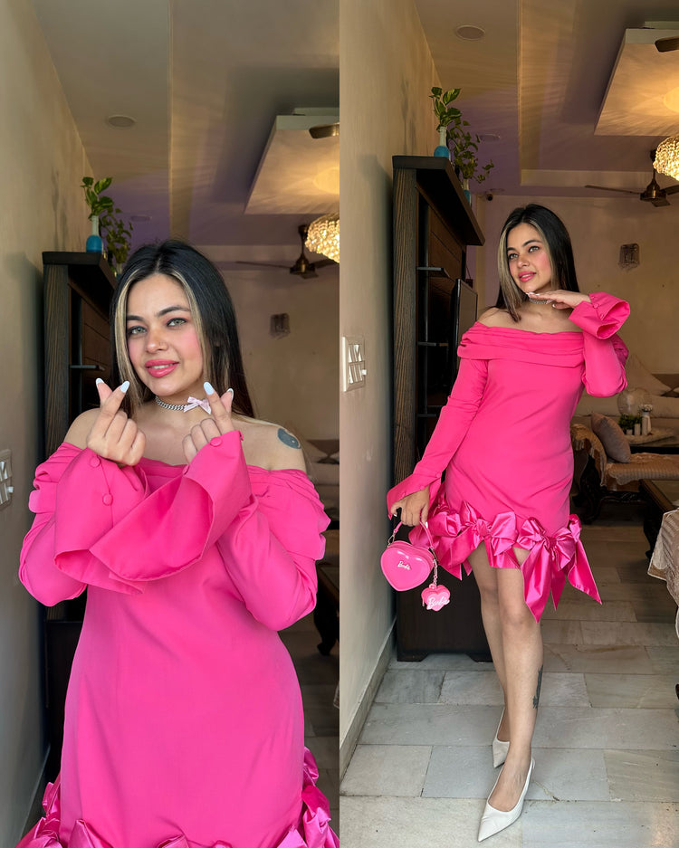 Pink bow birthday dress