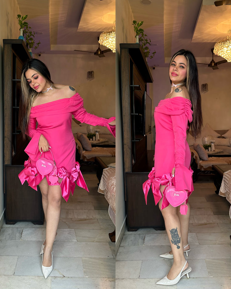 Pink bow birthday dress
