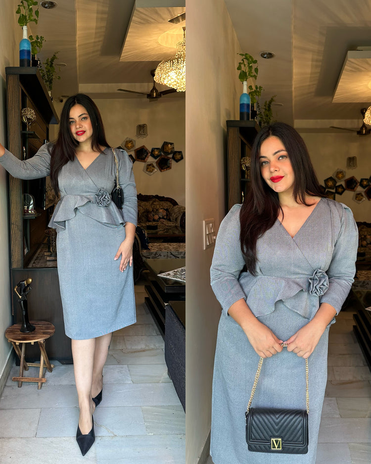 Grey woollen dress