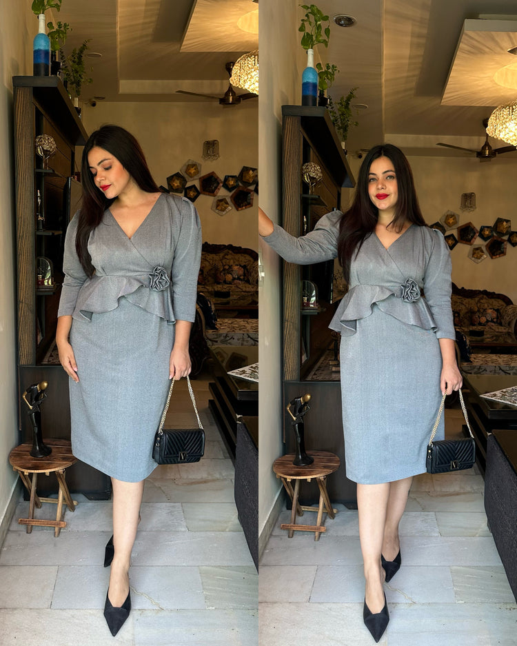 Grey woollen dress