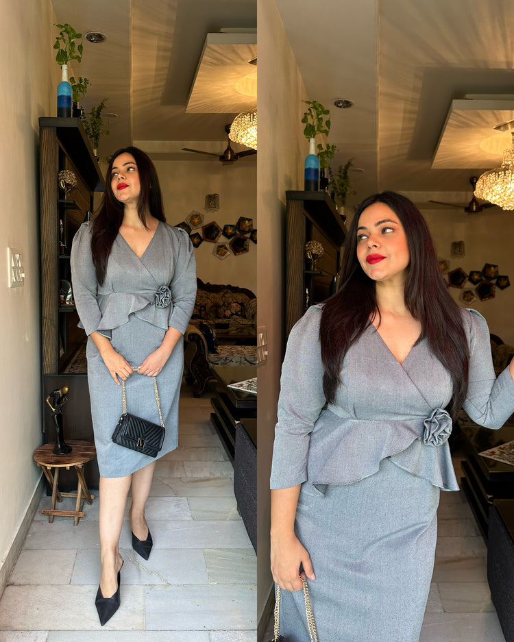 Grey woollen dress