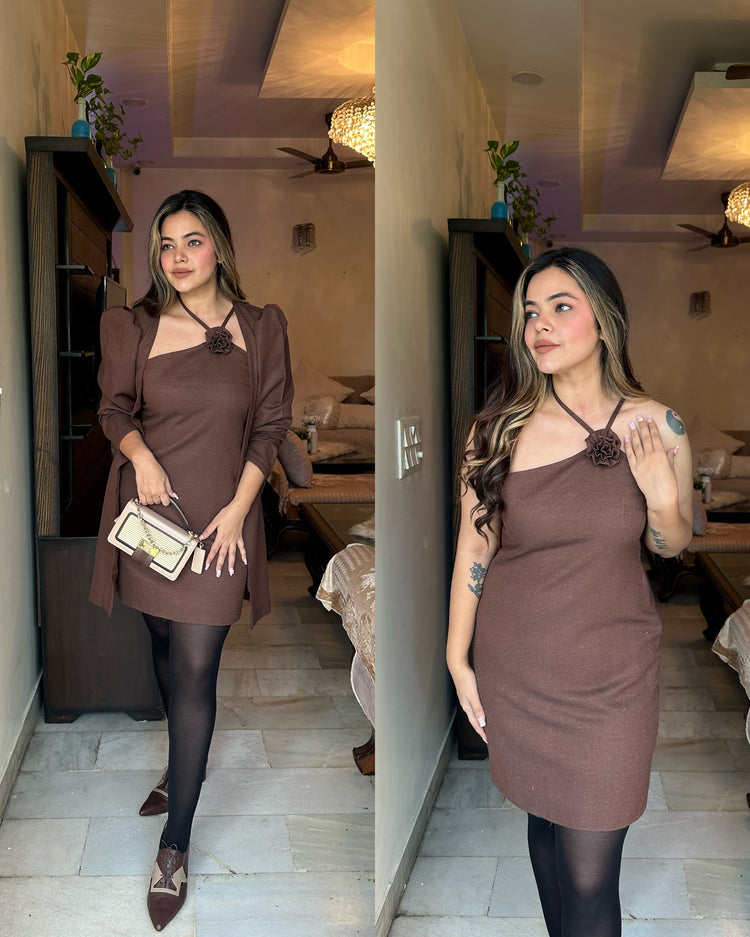 Chocolate brown woollen set
