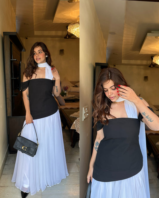 Colorblock Indowestern dress