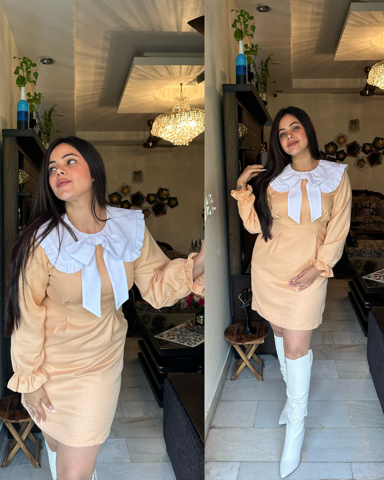Nude woollen dress