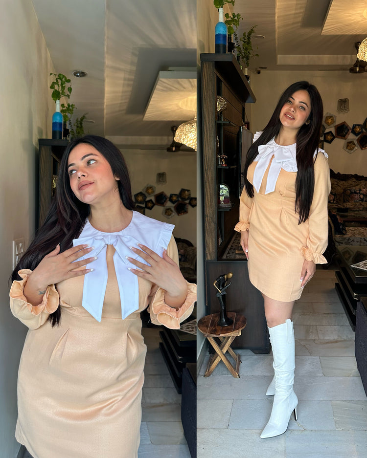 Nude woollen dress