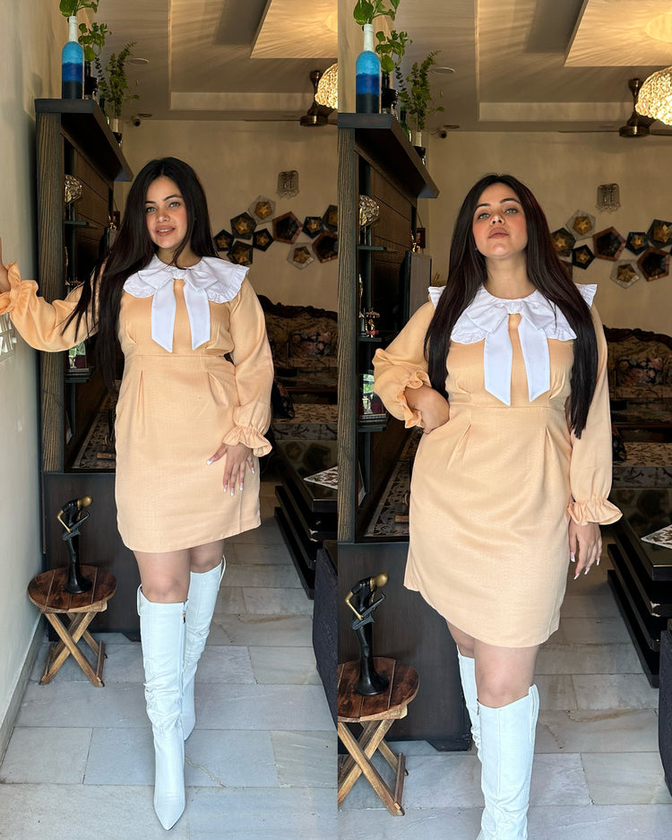 Nude woollen dress