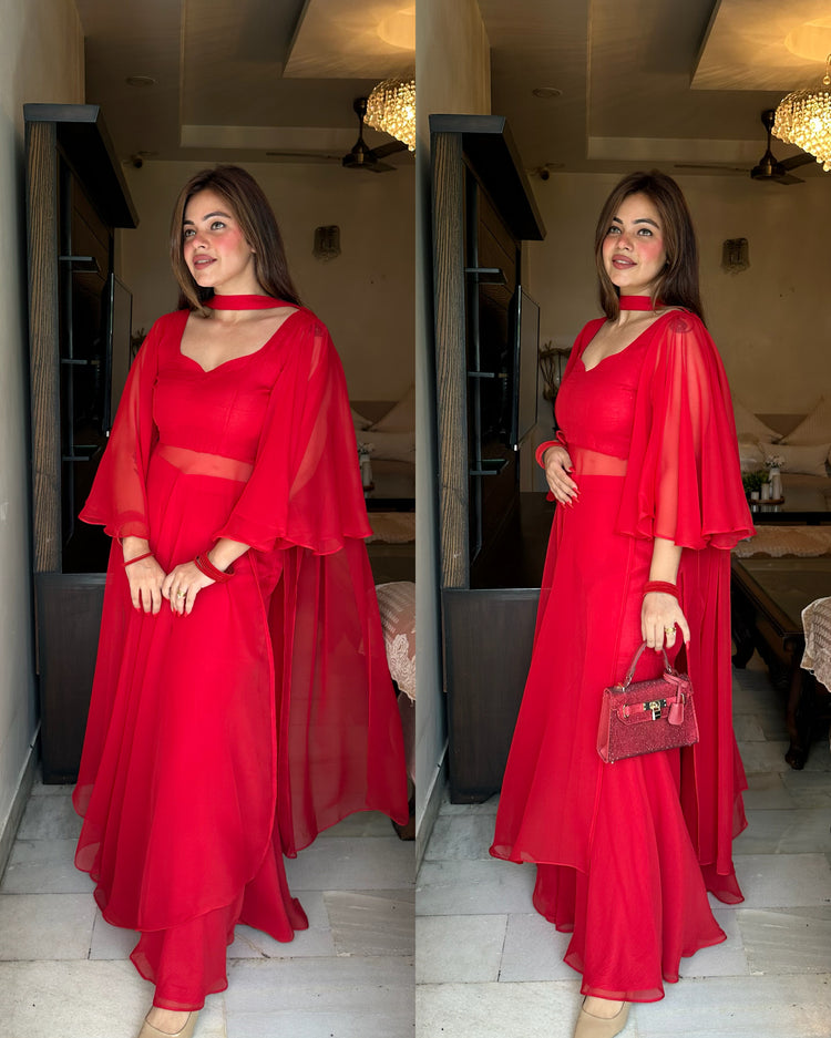 Red karwachauth sargi suit
