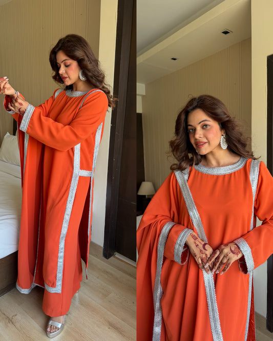 Silver work pakistani style suit