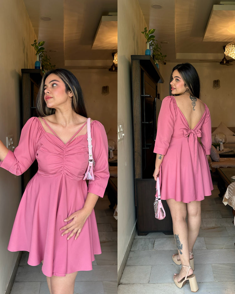 Dusty pink knot little dress