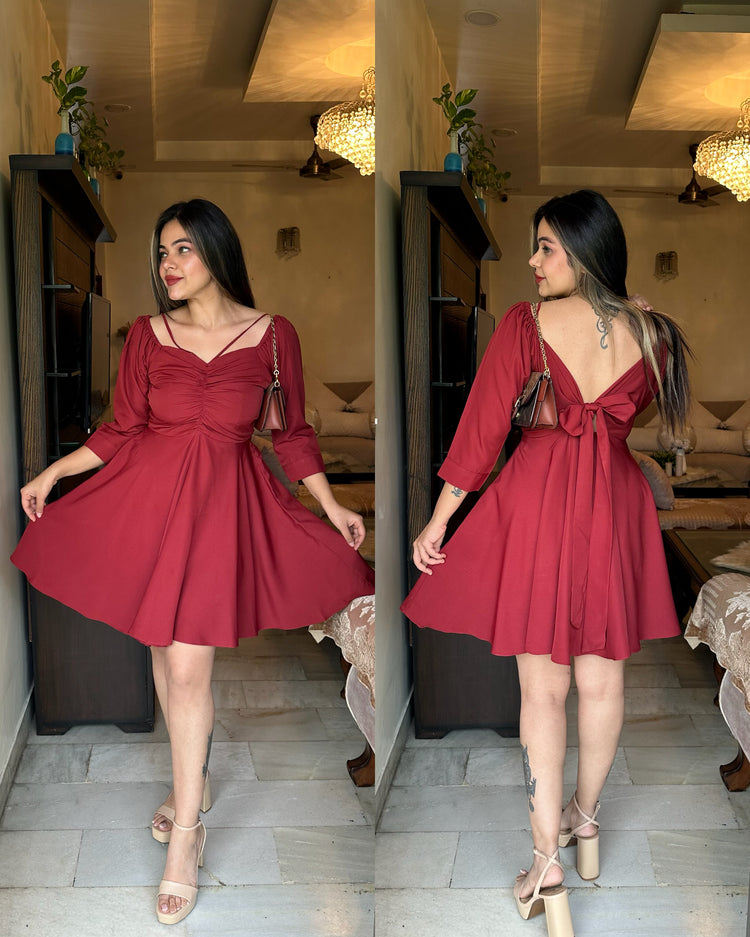 Maroon knot little dress