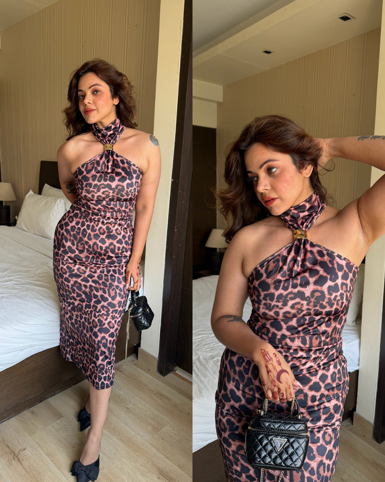 Animal print stretchable dress