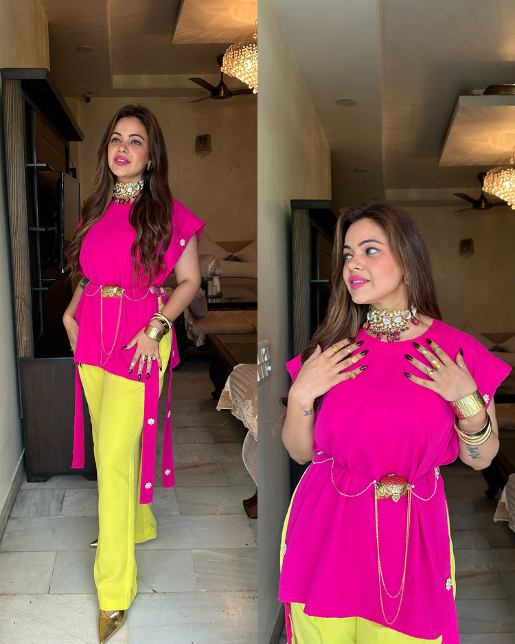 Pink lemon bag belt 4 peice set