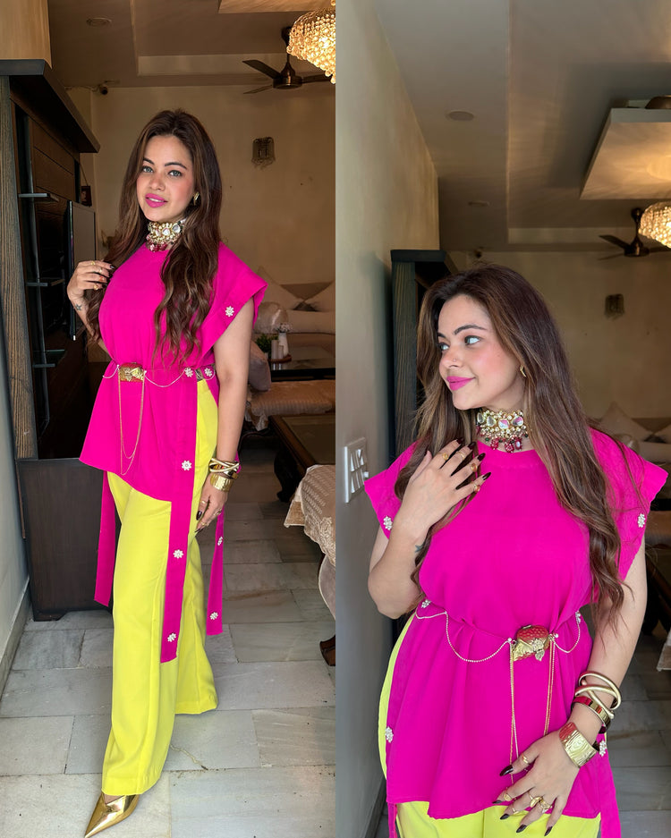 Pink lemon bag belt 4 peice set