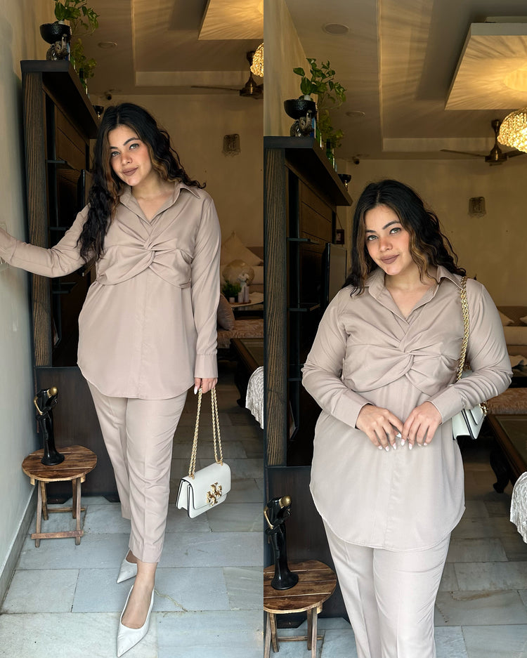 Nude cross drape set