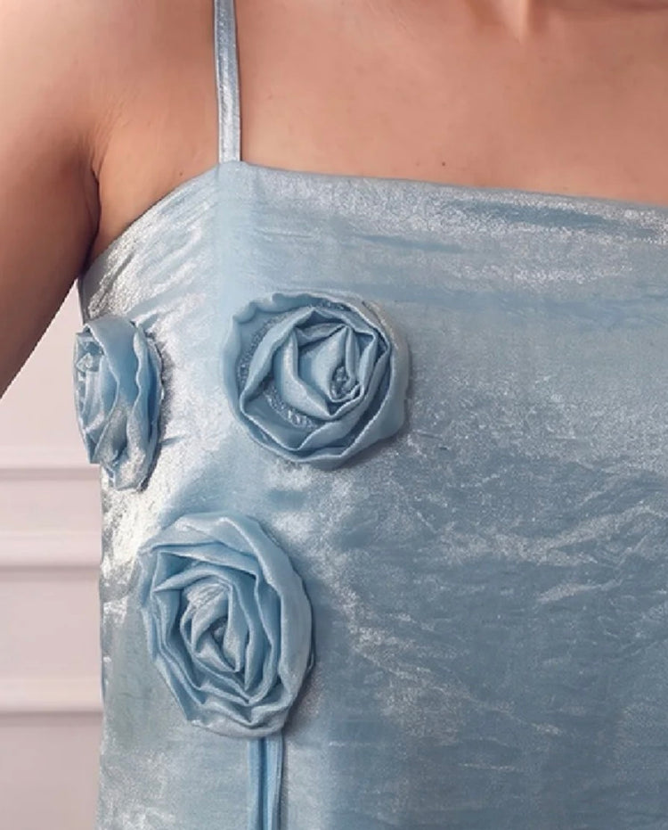 Ice blue rose strands co ord set